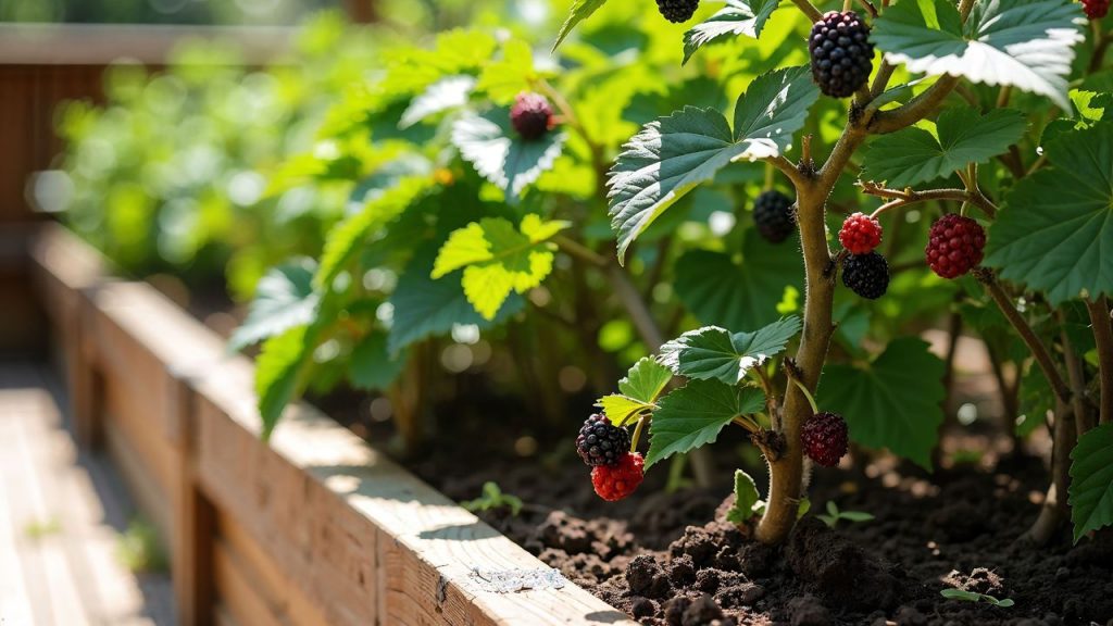 Brombeeren auf Balkon