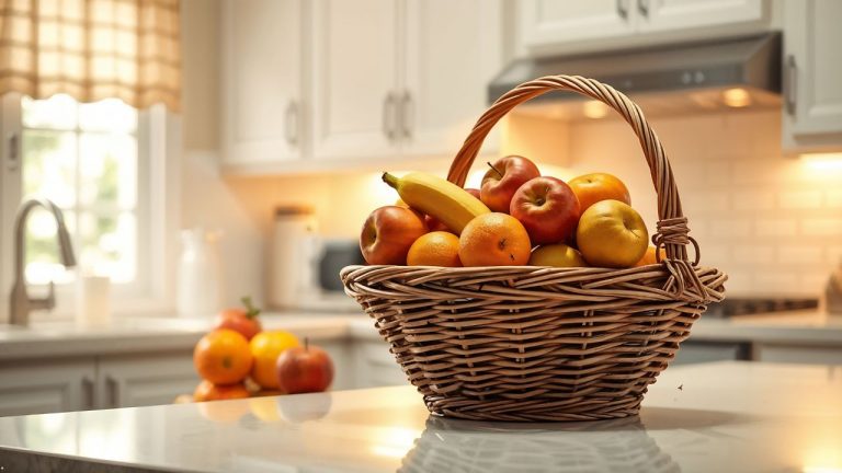 Obstkorb mit Fruchtfliegen