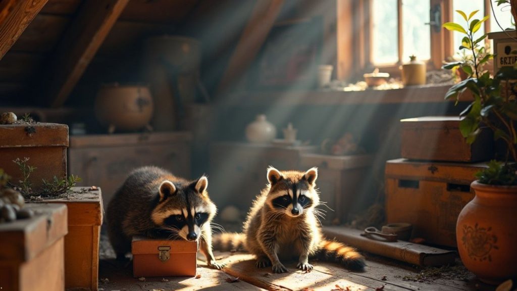 Waschbären im Dachboden